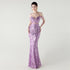 Graceful Sequin Embellished Mesh Mermaid Maxi Dress